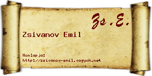 Zsivanov Emil névjegykártya