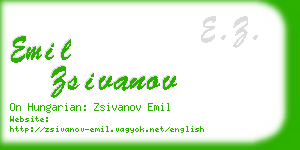 emil zsivanov business card